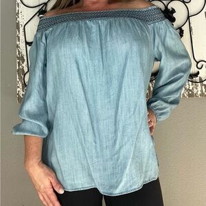 Gap Denim off the Shoulder Top